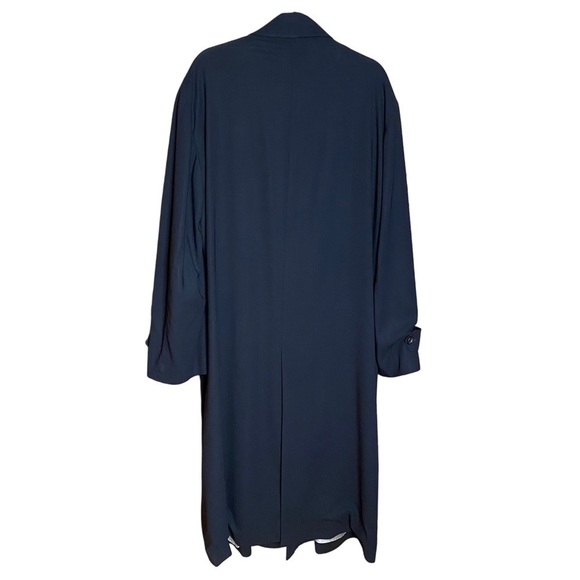 Barneys New York VTG Black Regency Hand Tailored Wool Long Trench Coat Unisex - Picture 5 of 17